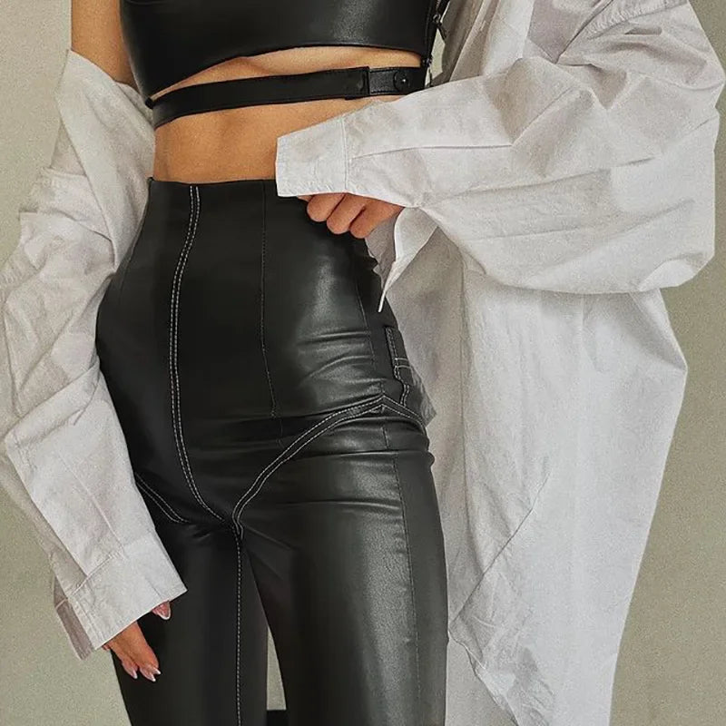 Legging Slim Femme – Similicuir PU