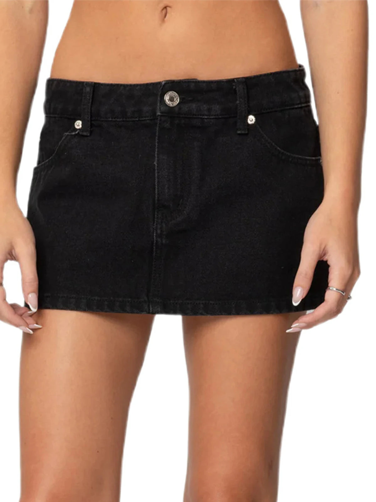 Mini-Jupe en Jean Noir Femme