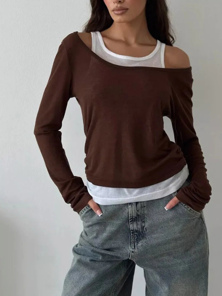 T-Shirt Femme – Manches Longues et Coupe Décontractée