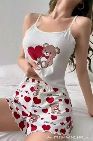 Pyjama d’Été Femme – Débardeur et Short Confort
