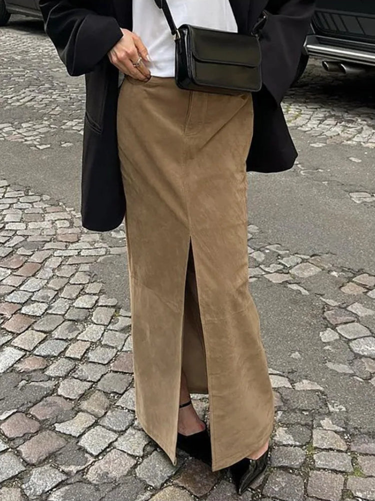 Jupe Droite Rétro Femme – Taille Haute et Poches