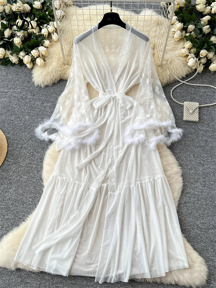 Robe Cardigan Femme – Élégante et Transparente