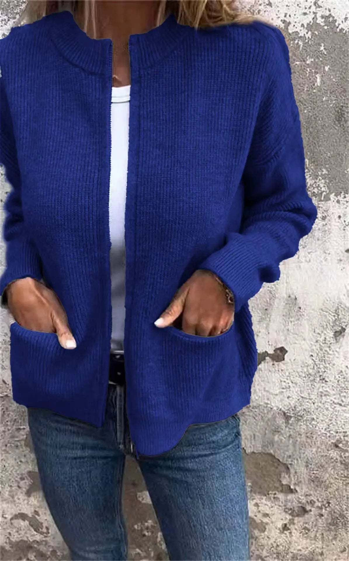 Cardigan Zippé Femme – Maille Unie