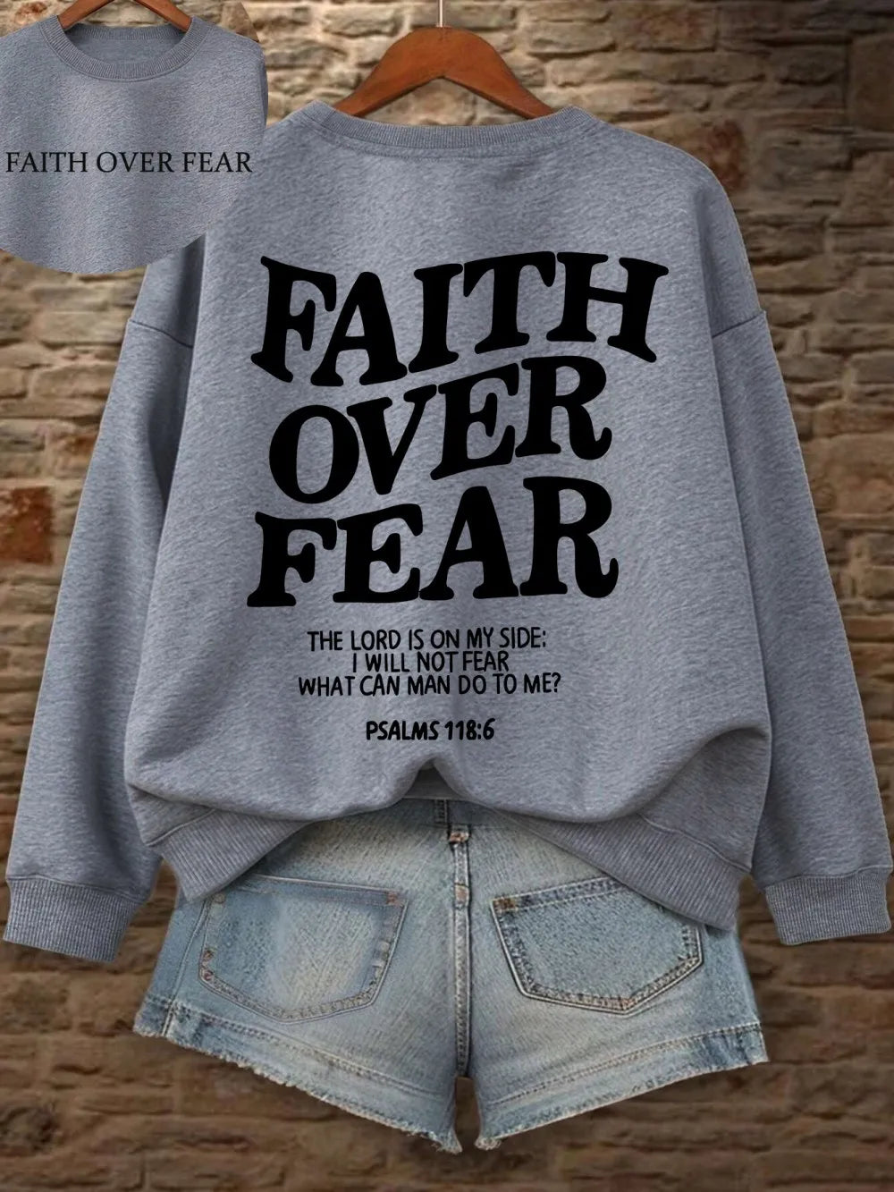 Sweat à Capuche Oversize Femme – Faith Over Fear