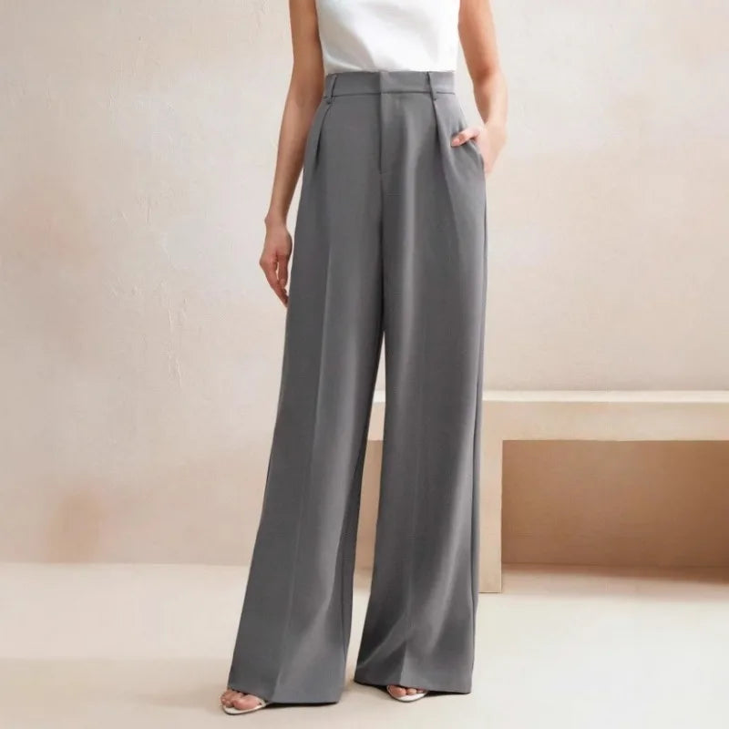 Pantalon de Costume Femme – Taille Haute et Jambes Larges