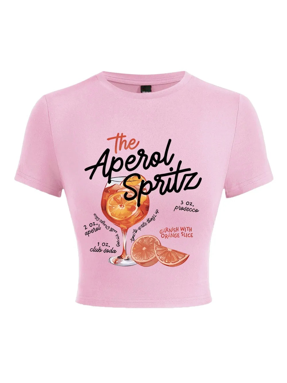 Crop Top Femme – Imprimé Rétro Aperol Spritz