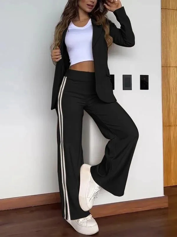 Ensemble Tailleur Femme 2 Pièces – Blazer et Pantalon à Poches