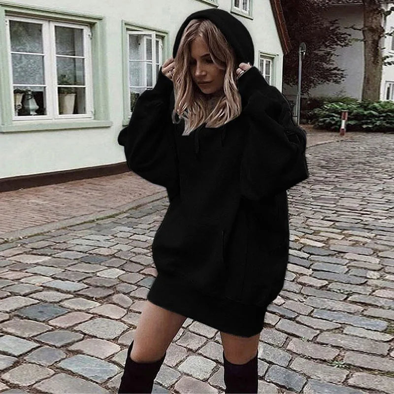 Robe Sweat à Capuche Femme – Oversize