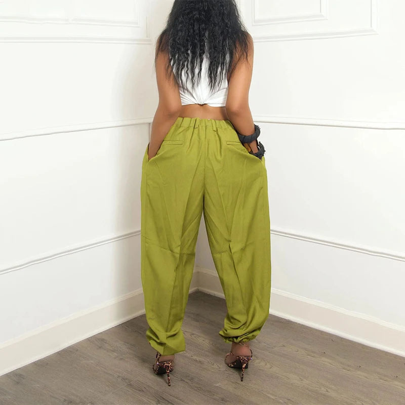 Pantalon cargo femme ample décontracté