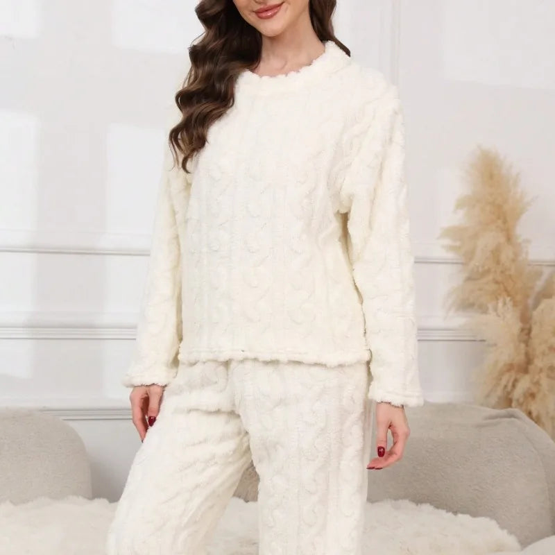 Pyjama Chaud Femme – Ensemble en Flanelle 2 Pièces