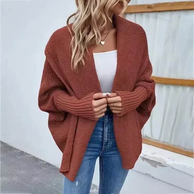 Cardigan Épais Femme – Col Châle et Devant Ouvert