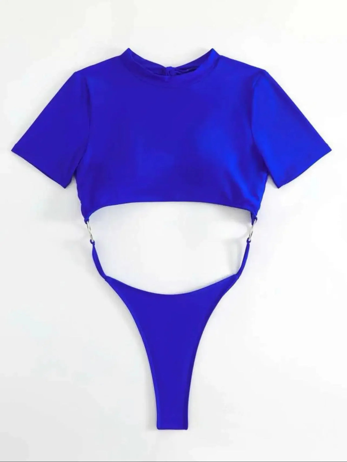 Maillot de Bain 1 Pièce Femme – Push-Up et Manches Courtes