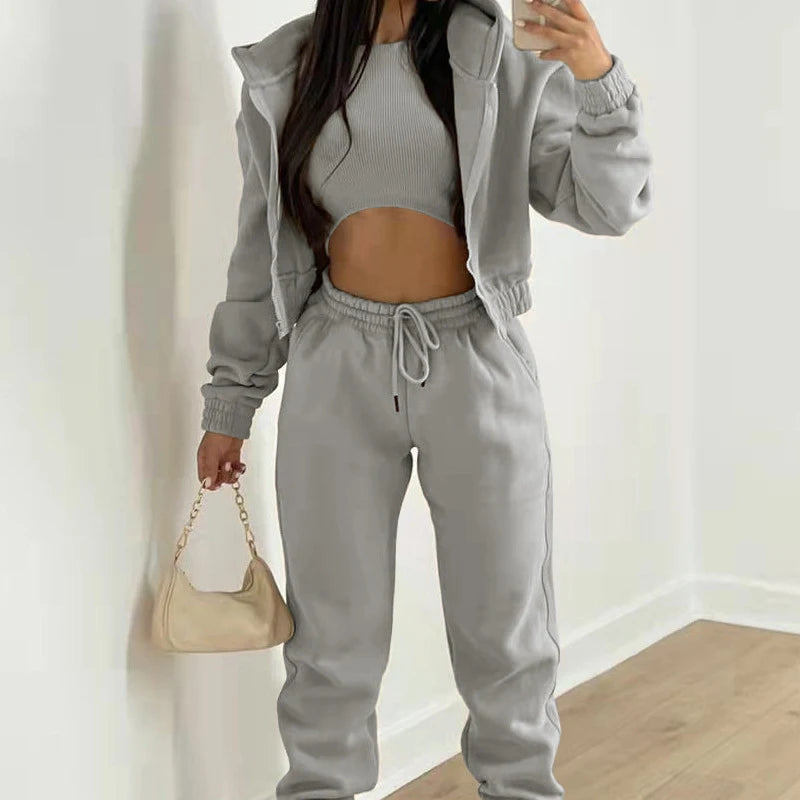 Ensemble survêtement femme 3 pièces en polaire