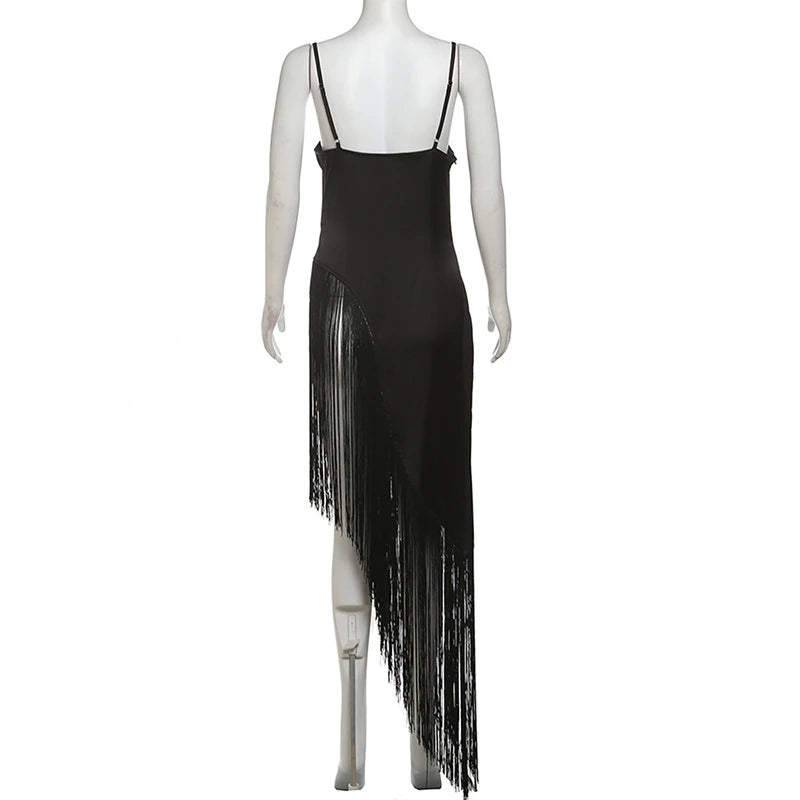 T-shirt Femme – Col Drapé et Pompons Asymétriques