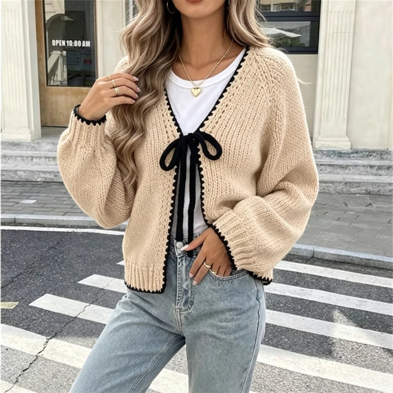 Pull Rétro Femme – Maille aux Couleurs Contrastées