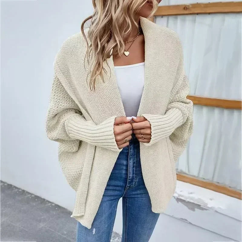 Cardigan Épais Femme – Col Châle et Devant Ouvert