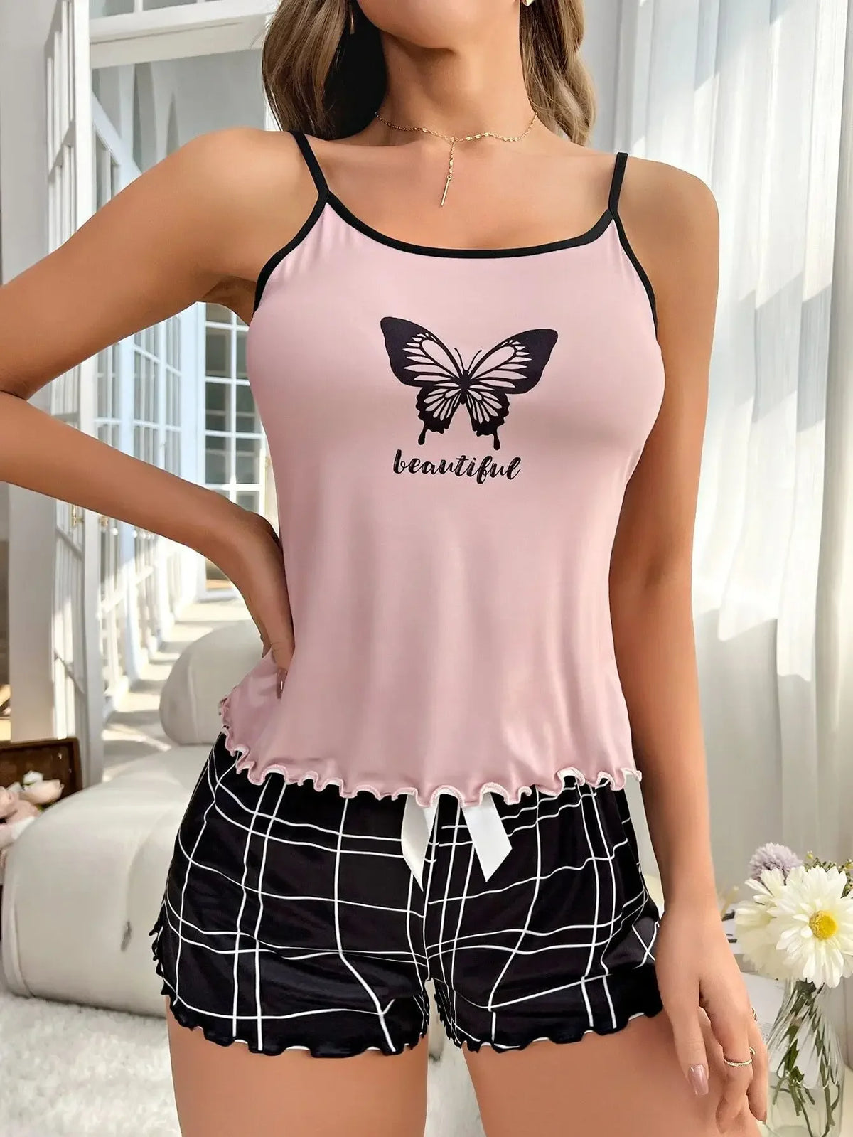 Pyjama 2 Pièces Femme – Débardeur et Short