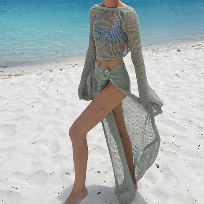 Ensemble Jupe et Haut Femme – Maille Ajourée