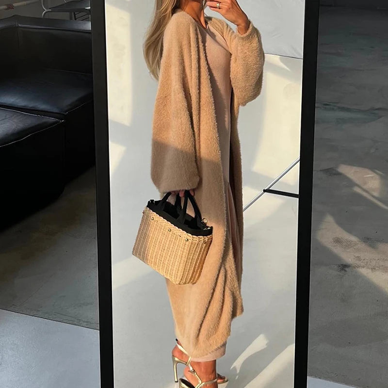 Cardigan femme chaud et doux à manches longues