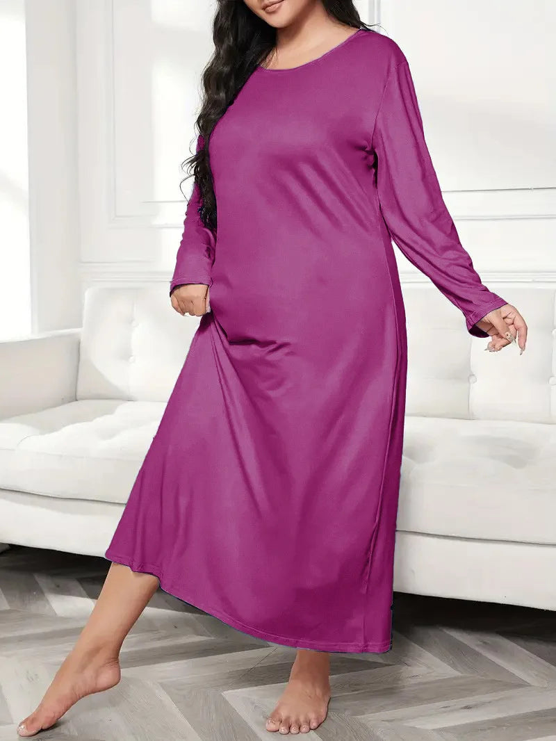 Robe de Nuit Grande Taille Femme – Coupe Ample et Manches Longues