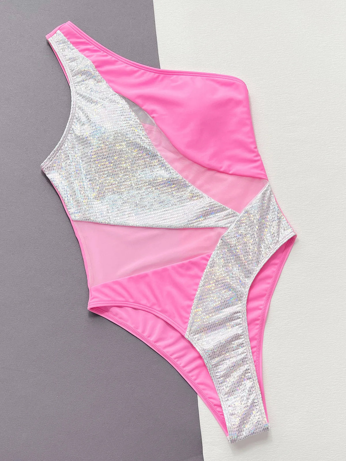 Maillot de Bain 1 Pièce Femme – Asymétrique et Scintillant