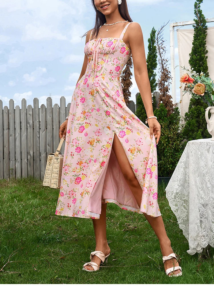 Robe Corset Midi Femme – Mousseline