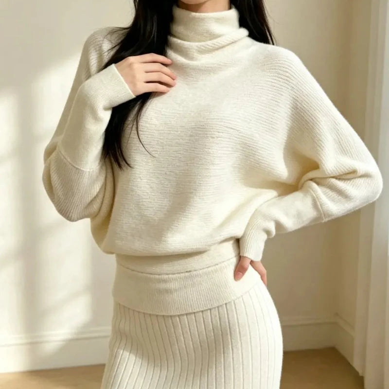 Pull en Maille Femme – Manches Chauve-Souris Style Coréen