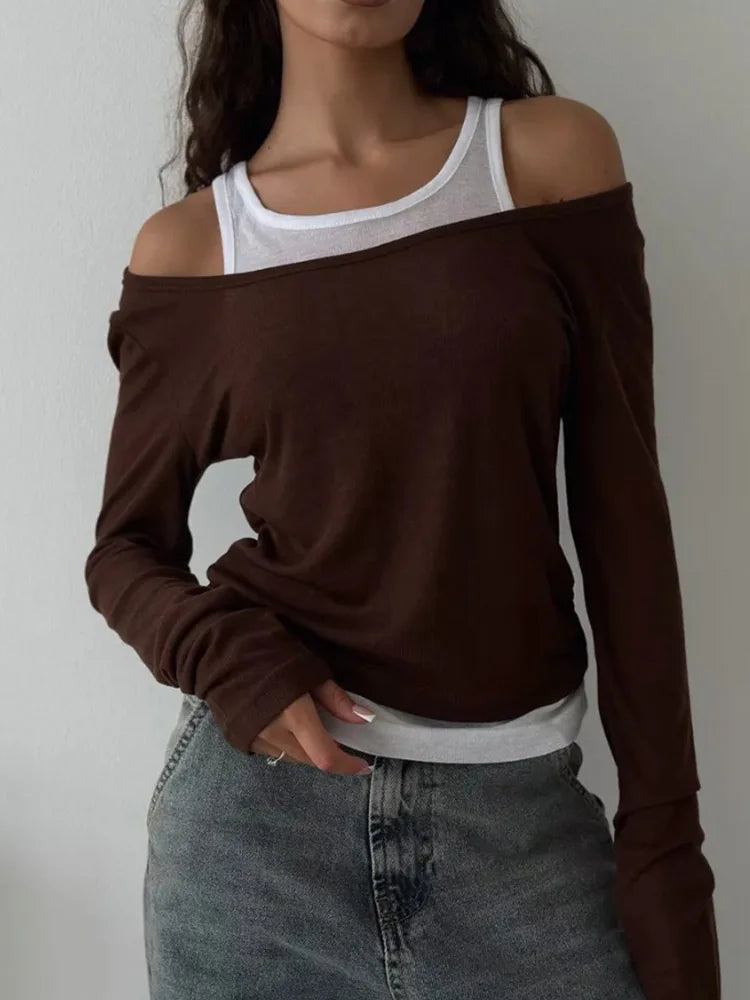 T-Shirt Femme – Manches Longues et Coupe Décontractée