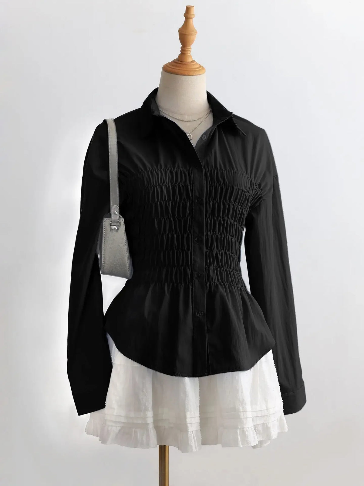 Chemisier Rayé Femme – Taille Froncée et Col Élégant