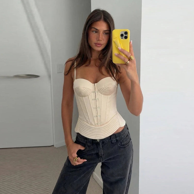 Débardeur Corset Femme – Satin Élégant