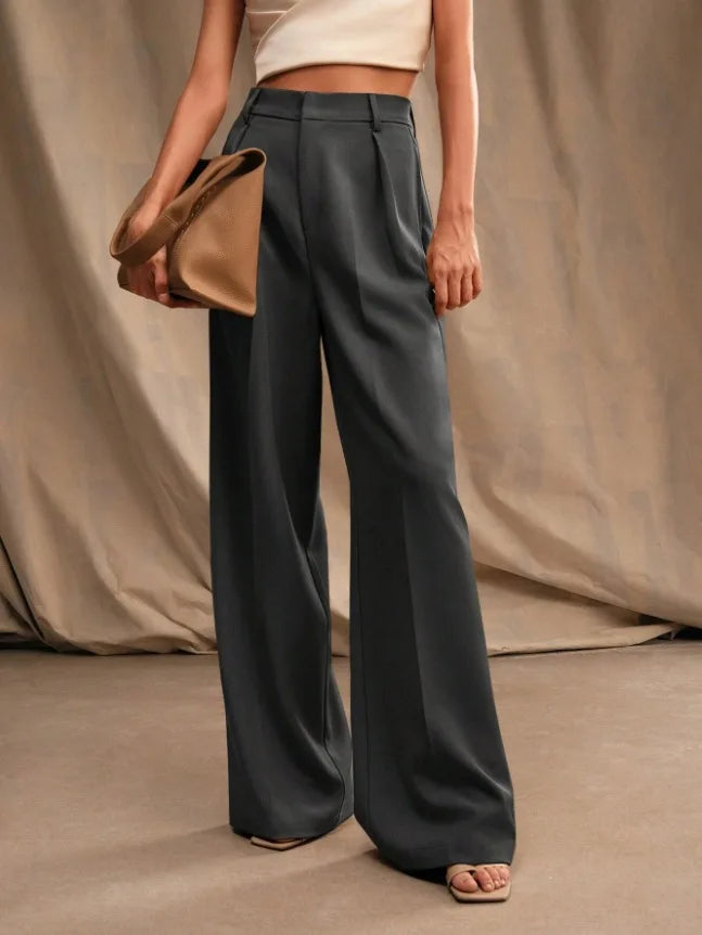 Pantalon de Costume Femme – Taille Haute et Jambes Larges