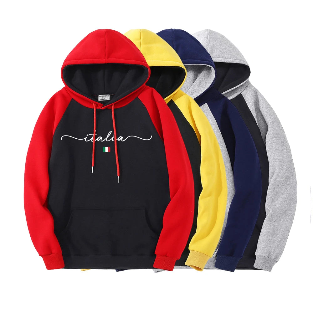 Sweat à Capuche Raglan Femme – Imprimé Italia