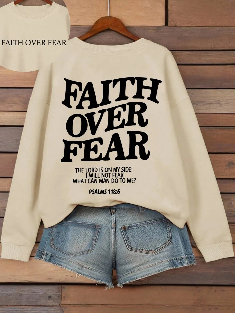 Sweat à Capuche Oversize Femme – Faith Over Fear