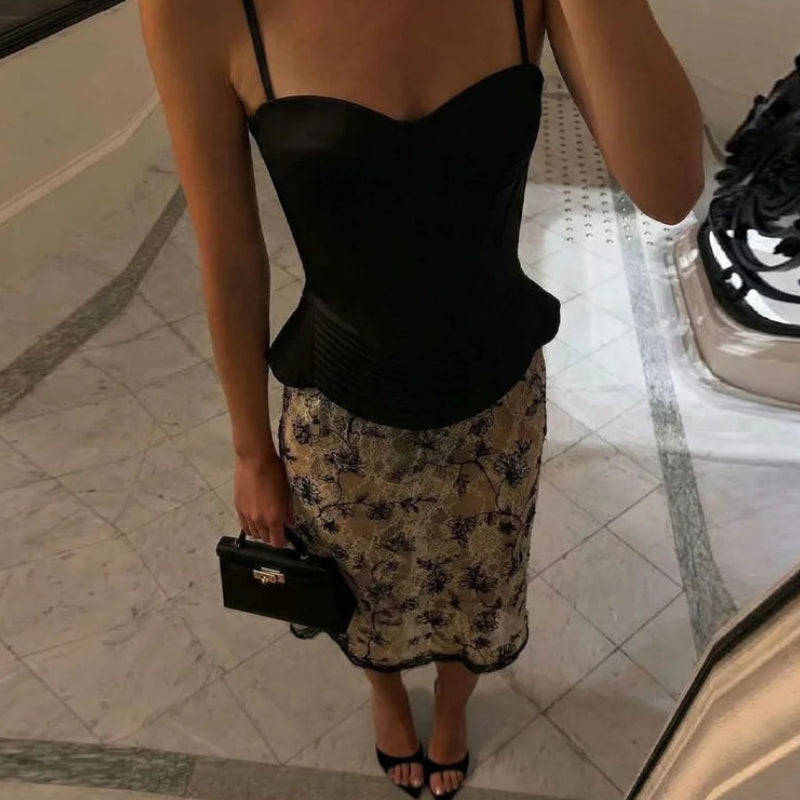Débardeur Corset Femme – Satin Élégant