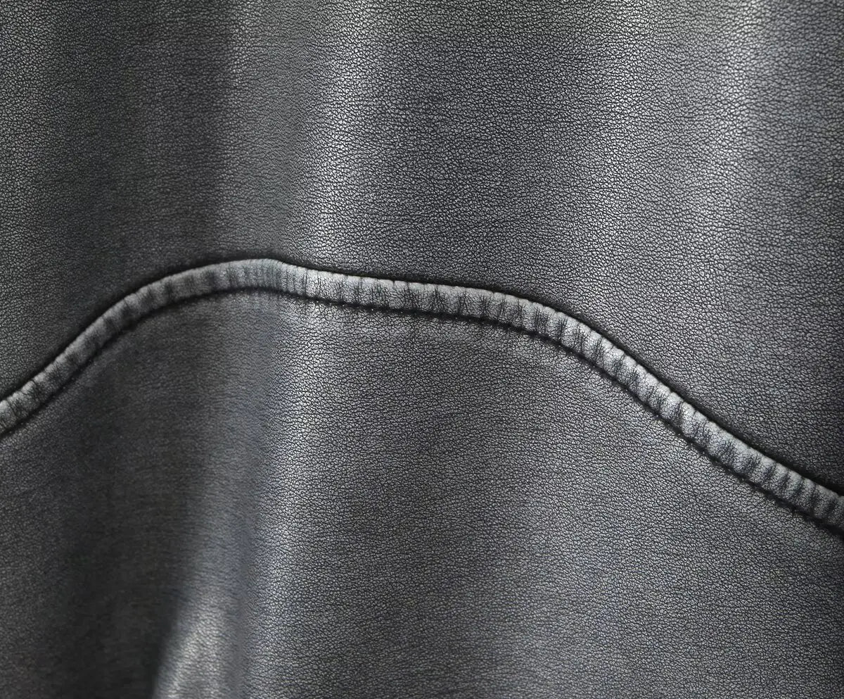 Veste Similicuir Femme – Revers et Fermeture Zippée