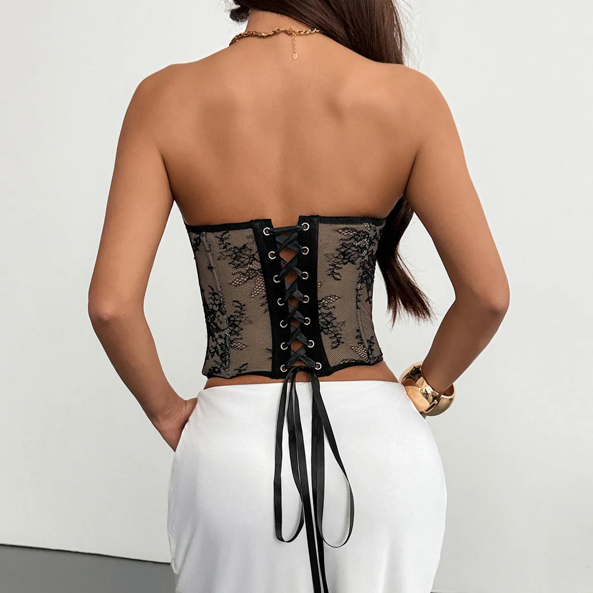 Débardeur Slim Femme – Dentelle Florale