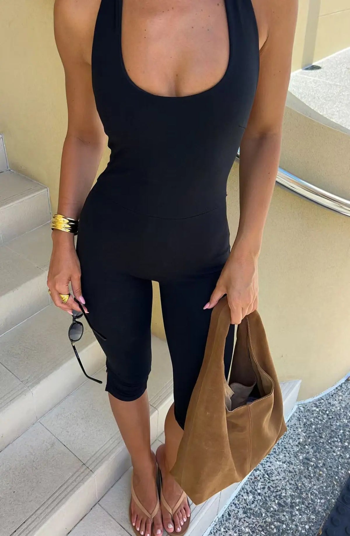 Combinaison Moulante Noire Femme – Dos Nu