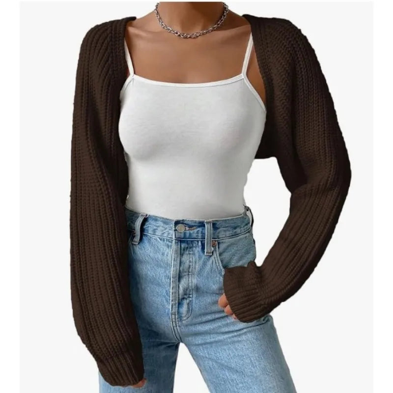 Cardigan Court Femme – Maille et Manches Longues