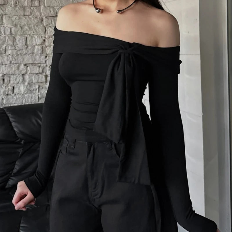 T-Shirt Basique Femme – Épaules Dénudées