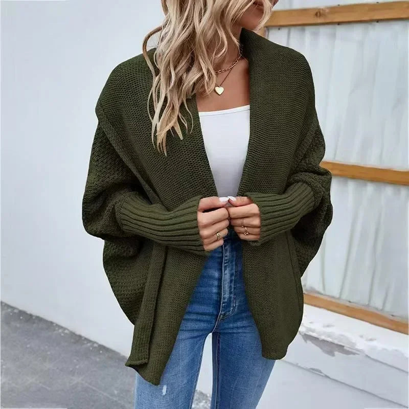 Cardigan Épais Femme – Col Châle et Devant Ouvert