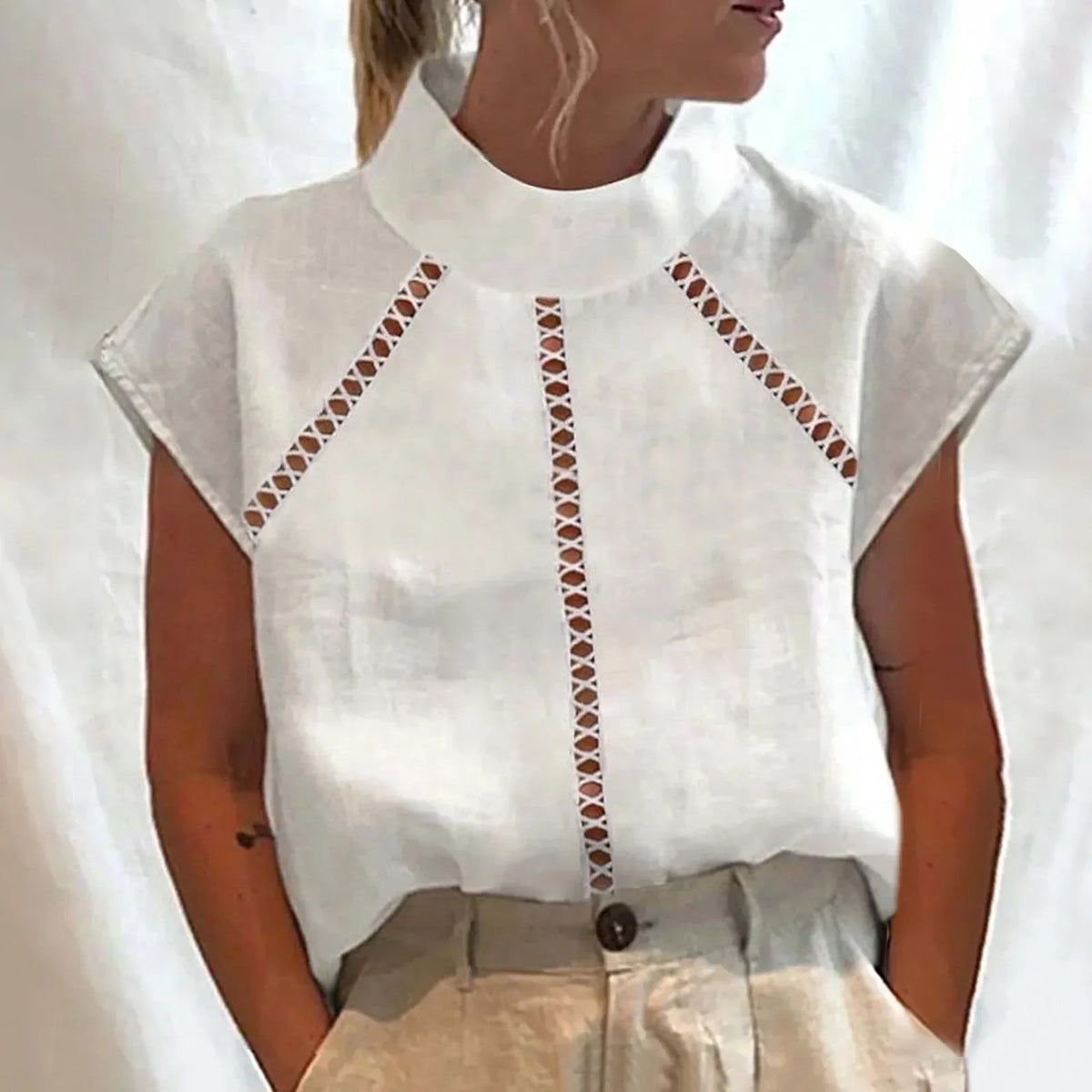 Chemise Blanche en Lin et Coton Femme