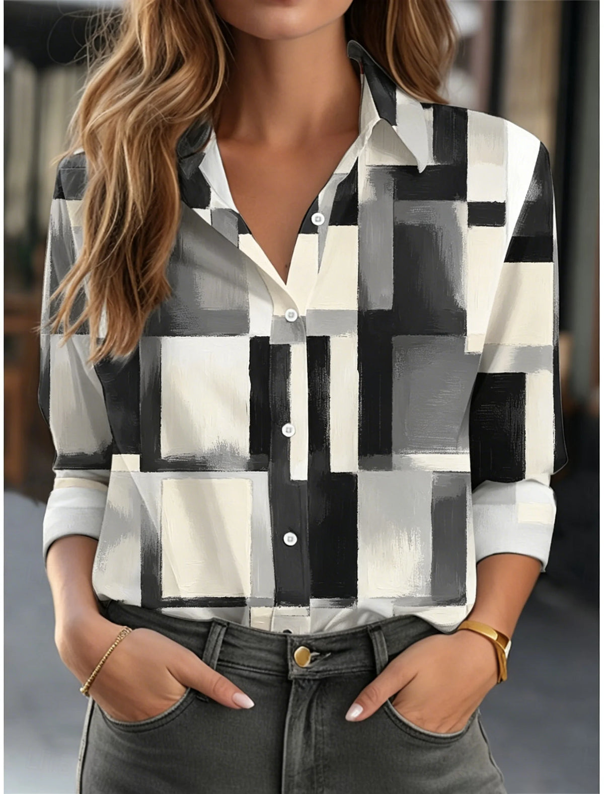 Chemise Femme à Revers – Manches Longues