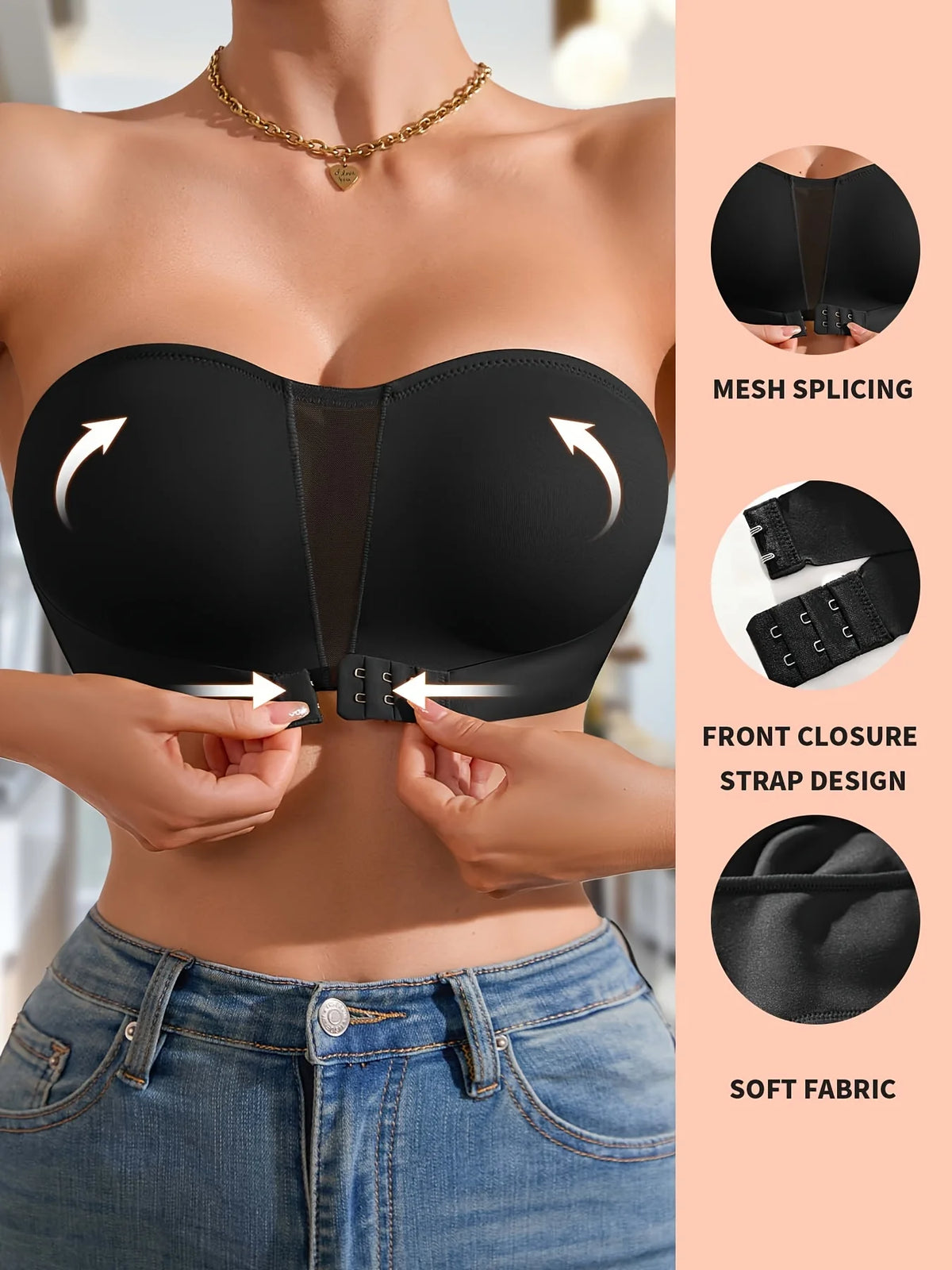 Soutien-Gorge Femme Sans Bretelles – Rembourrage Amovible
