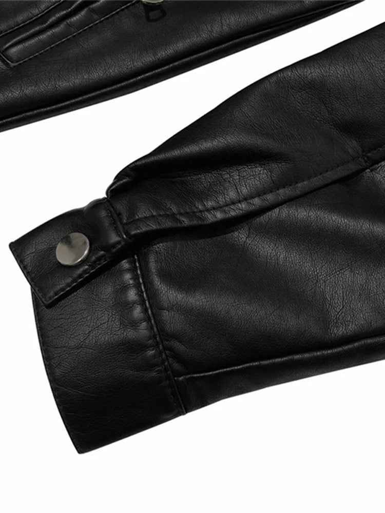 Veste perfecto femme noire en cuir synthétique