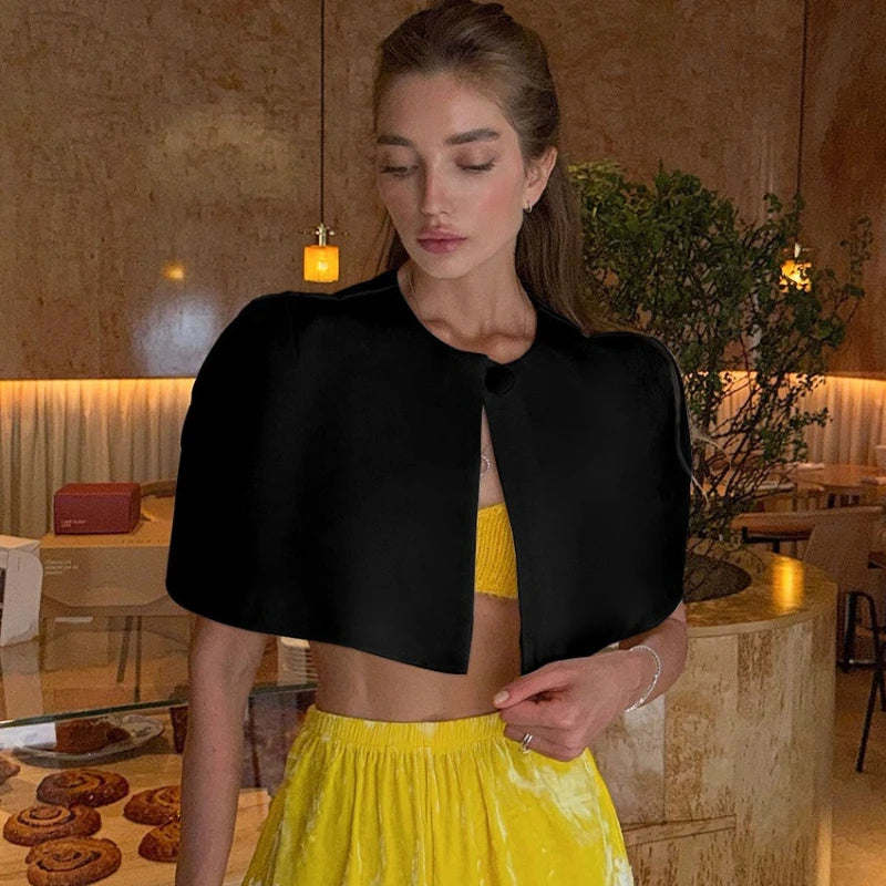Débardeur Court Effet Châle Femme – Style Élégant