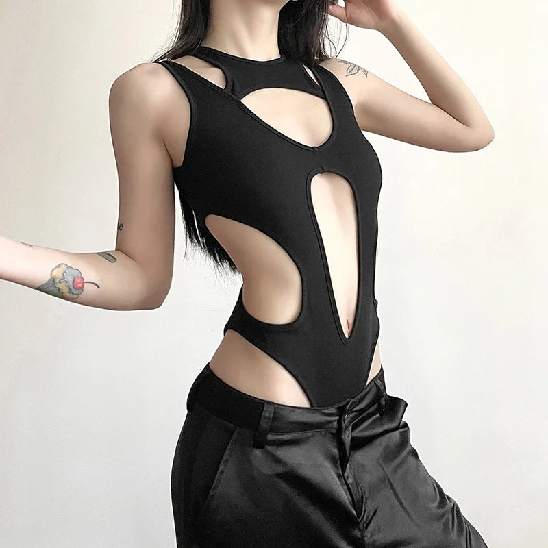 Body Noir Femme – Style Gothique Cyber