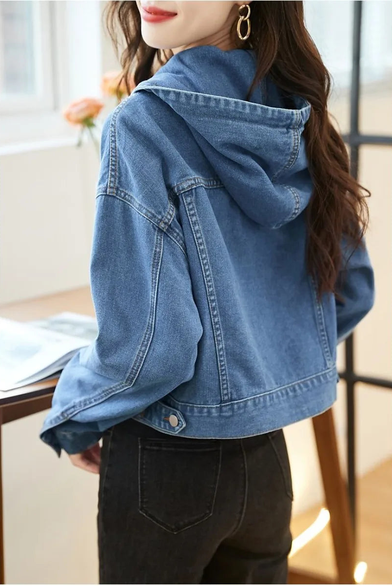 Veste en Jean à Capuche Femme – Style Vintage