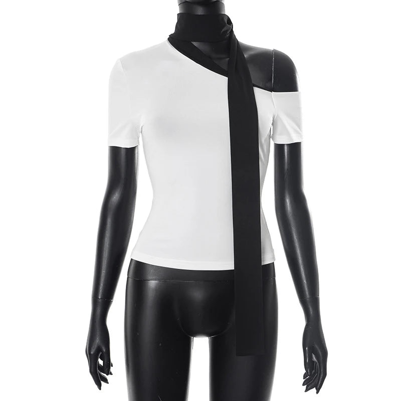 T-shirt Léopard Femme – Col Asymétrique