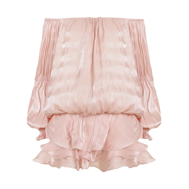 Robe Romantique Femme – Volants et Épaules Dénudées