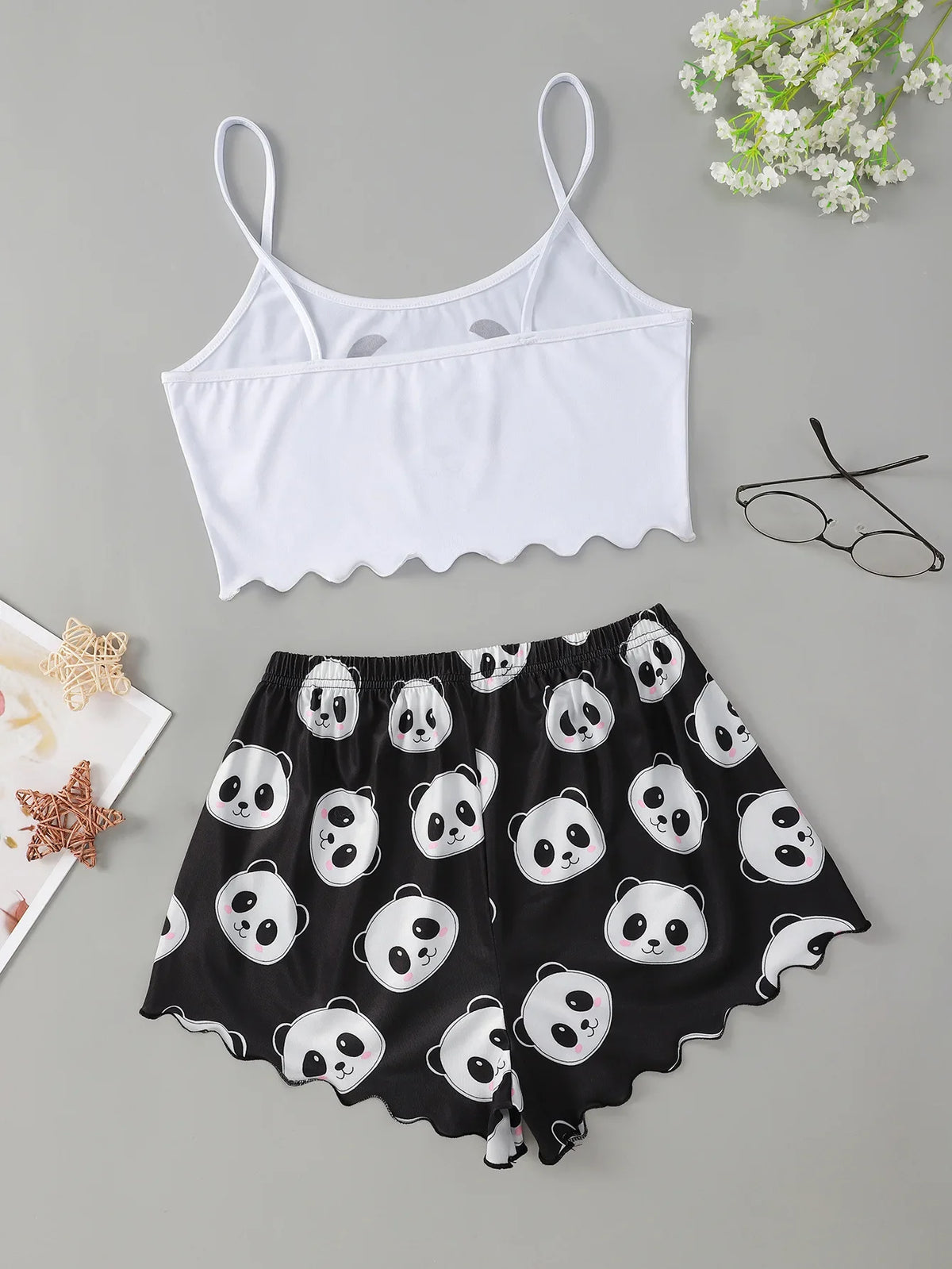 Pyjama 2 Pièces Femme – Bretelles Fines et Imprimé Mimi